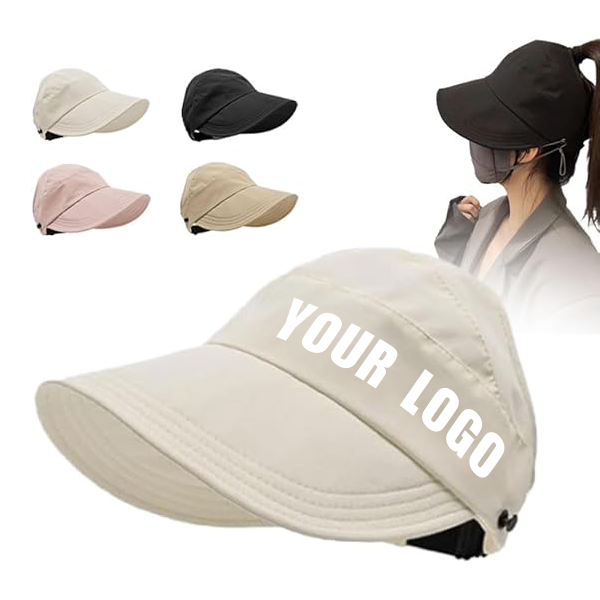 summer women sun hats empty top cap sun protection summer sun hat anti uv with customized logo