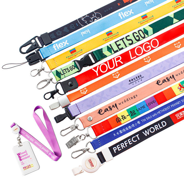 custom printed with logo sublimation polyester lanyard badge reel hot sale retractable lanyard for id
